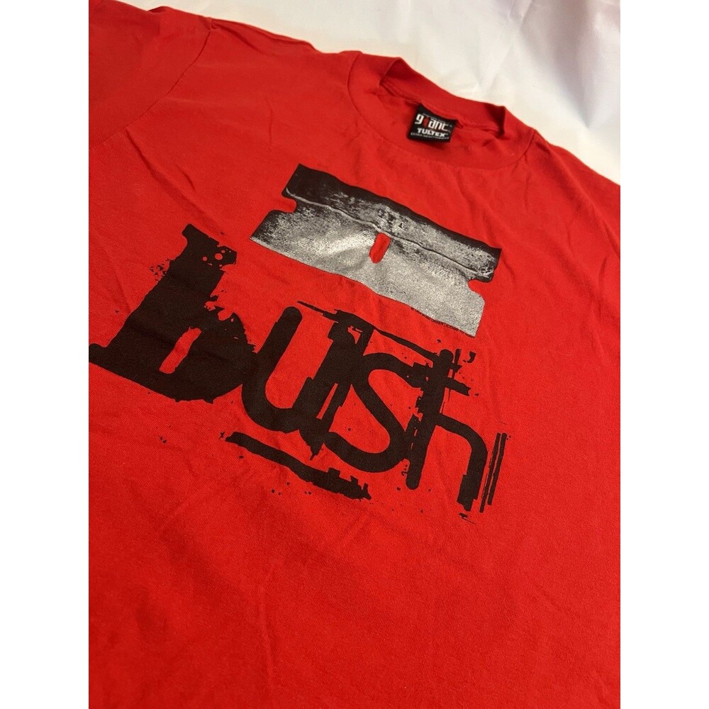 Bush Razor blade Suitcase T–Shirt Vintage 90s Giant Tag Red L Grunge Tultex